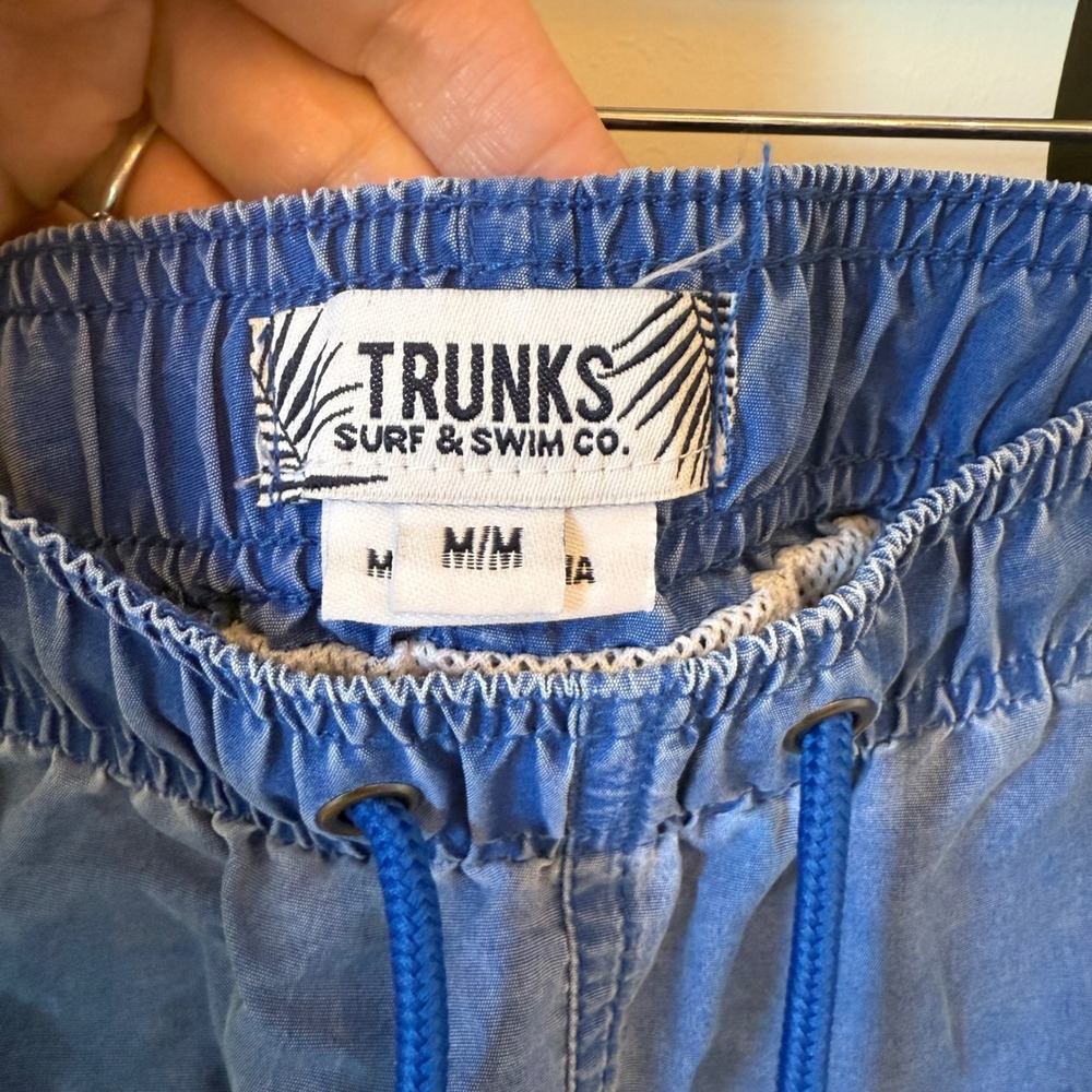 Trunks Surf Swim Co. Mens Blue Gray Colorblock Swim Trunks Shorts Medium M‎ - Picture 3 of 5